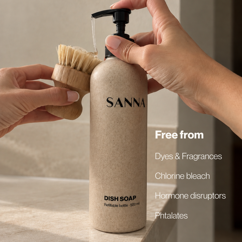 dish soap free from dye and fragrance chlorine bleach phtalates